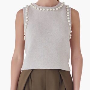 Endless Rose pearl trim knit top